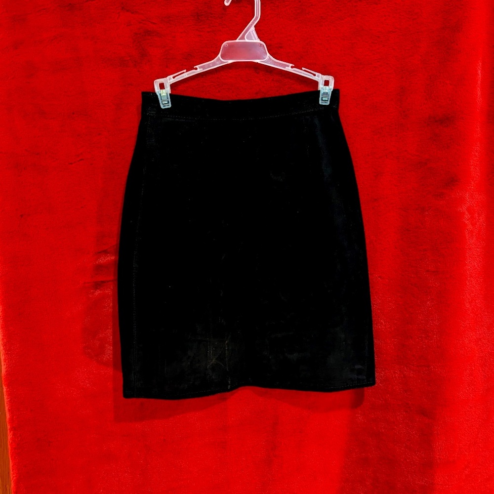 Vintage black suede skirt